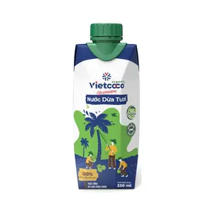 Nước Dừa Tươi Hữu Cơ Cao Cấp, Premium Organic Fresh Coconut Water (330ml) - VIETCOCO